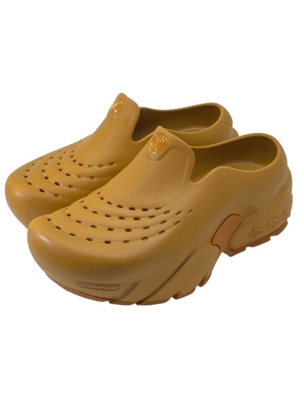 Louis Vuitton LV Shark Clog Sandals Slip-on Rubber Yellow Mustard